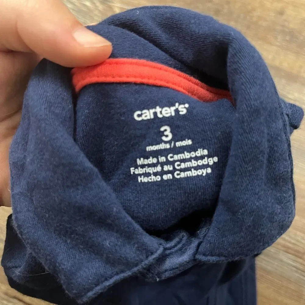 Carter’s Blue Little Mate Anchor Baby Boy Onesie Size 3M